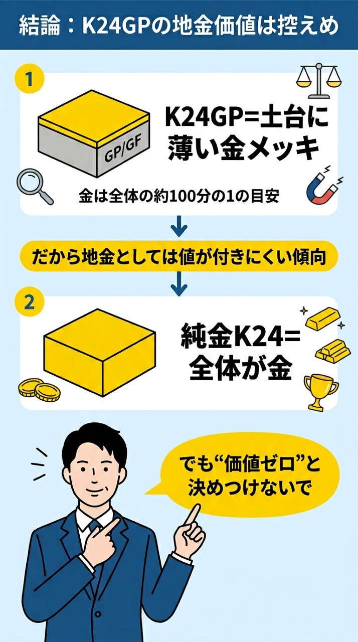 K24GPの地金価値は控えめ